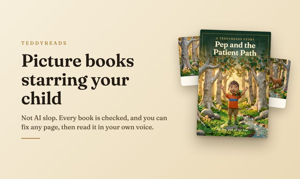 A finished TeddyReads book with its cover and pages